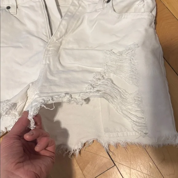 KanCan White Distressed Denim Jean Shorts - Picture 3 of 8
